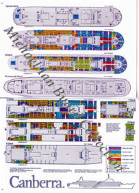 Canberra First and Tourist Deck Plans
